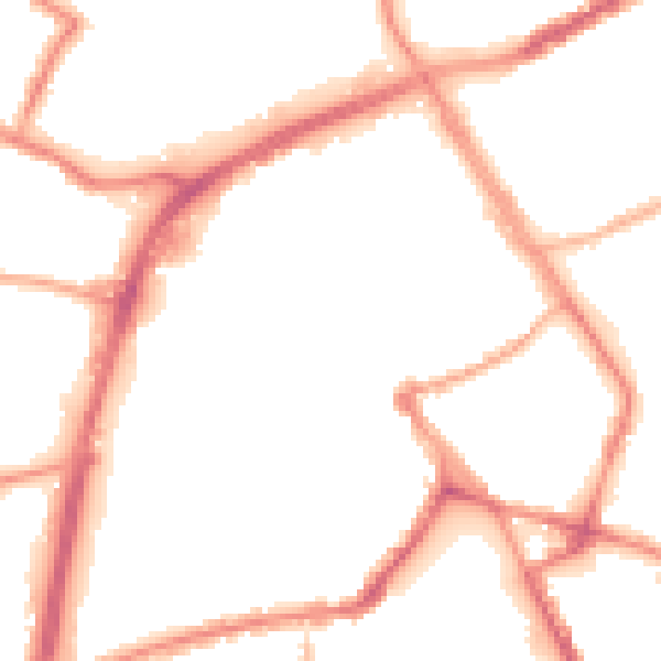 Night-time road noise heatmap for OL16 1LU