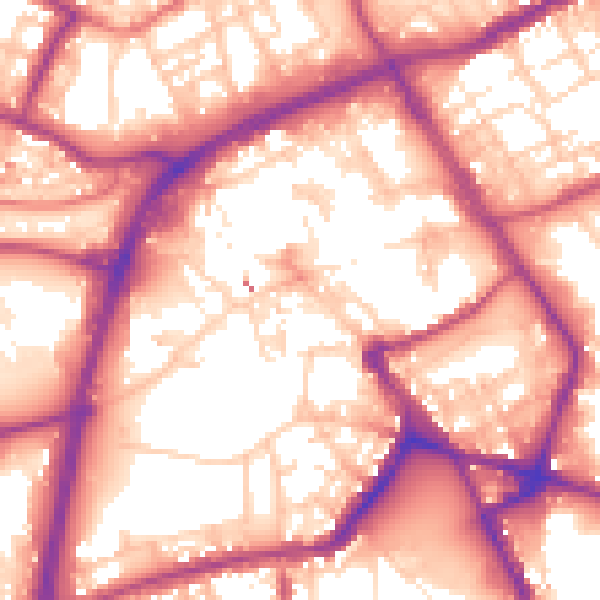 Daytime road noise heatmap for OL16 1LY