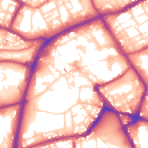 Daytime road noise heatmap for OL16 1LZ