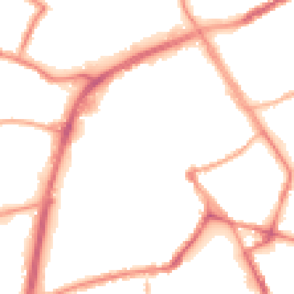Night-time road noise heatmap for OL16 1LZ