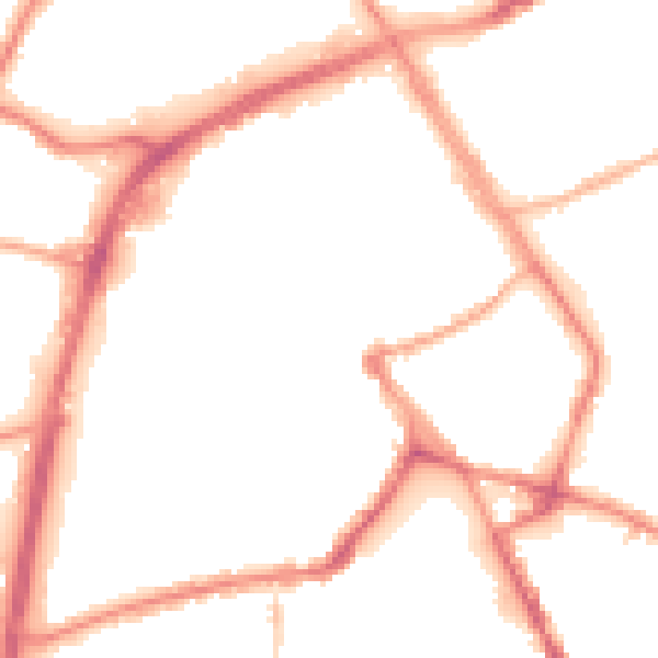 Night-time road noise heatmap for OL16 1NL
