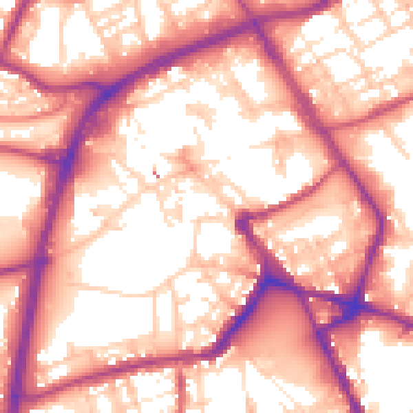 Daytime road noise heatmap for OL16 1NR