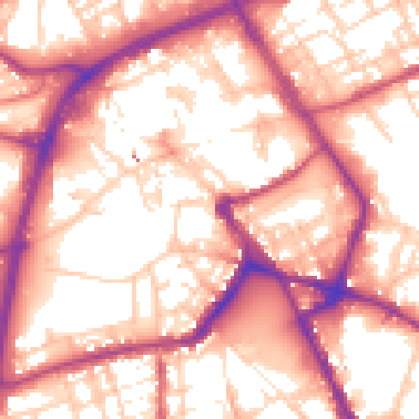 Daytime road noise heatmap for OL16 1PB