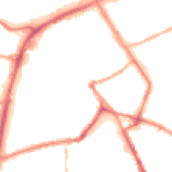 Night-time road noise heatmap for OL16 1PB