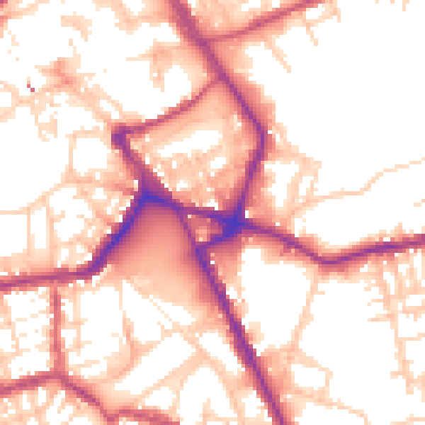 Daytime road noise heatmap for OL16 1UG
