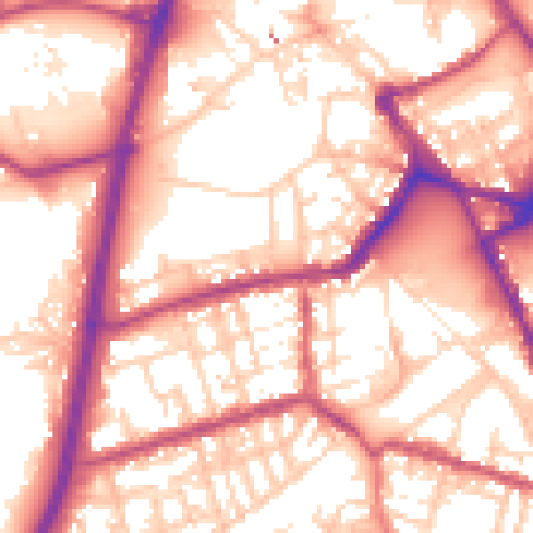 Daytime road noise heatmap for OL16 1UR