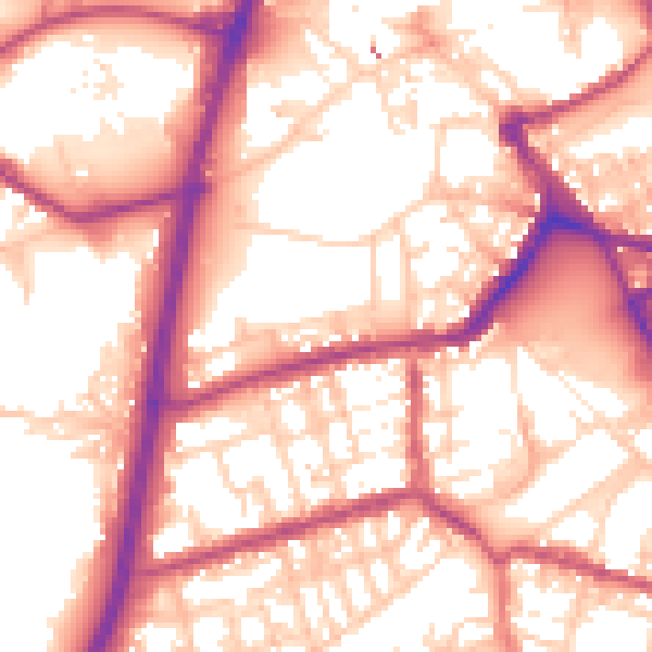 Daytime road noise heatmap for OL16 1UT