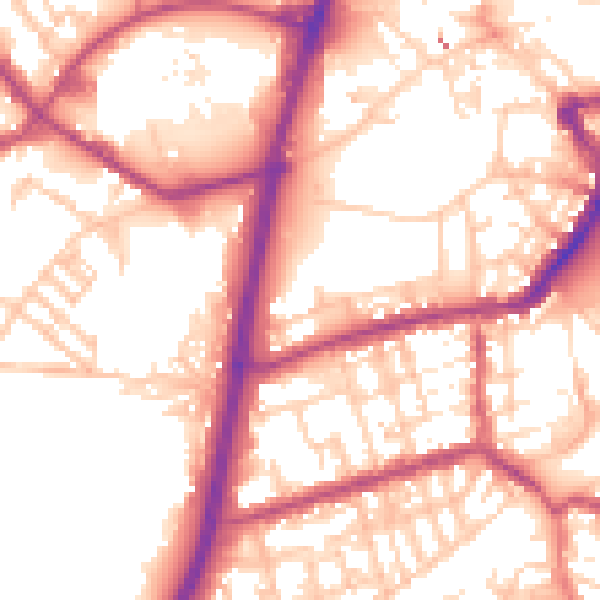 Daytime road noise heatmap for OL16 1UX