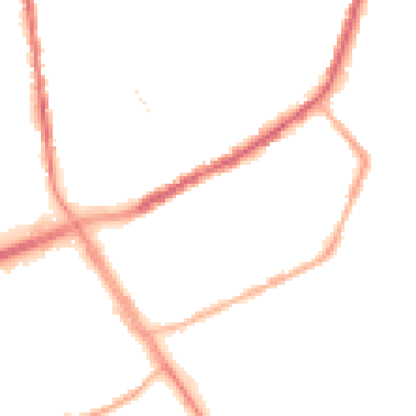 Night-time road noise heatmap for OL16 2EG