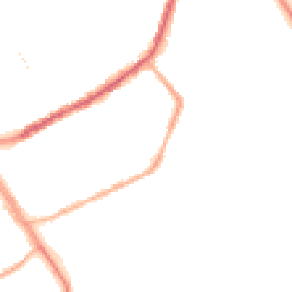 Night-time road noise heatmap for OL16 2EX