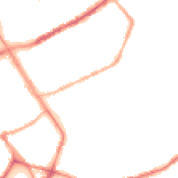 Night-time road noise heatmap for OL16 2NE