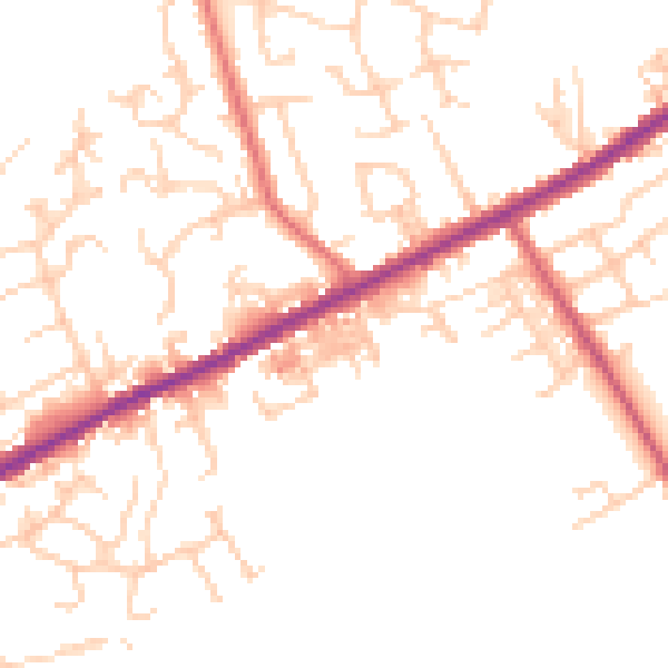 Daytime road noise heatmap for OL16 2SF