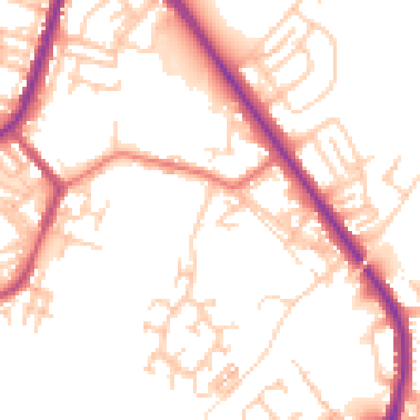 Daytime road noise heatmap for OL16 2XX