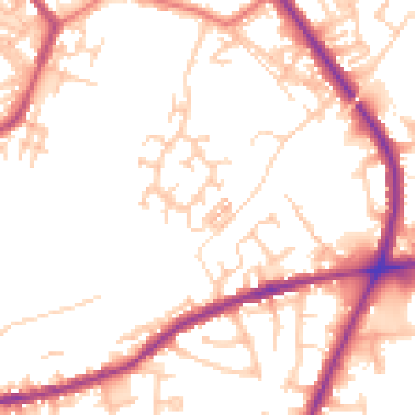 Daytime road noise heatmap for OL16 2YX