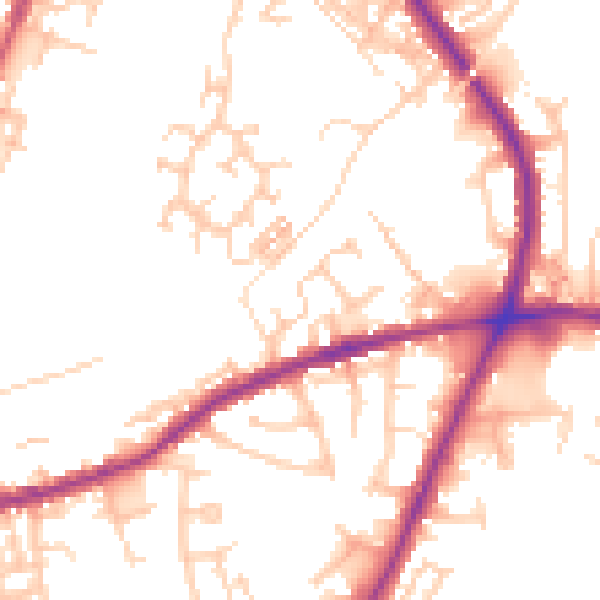 Daytime road noise heatmap for OL16 3AG