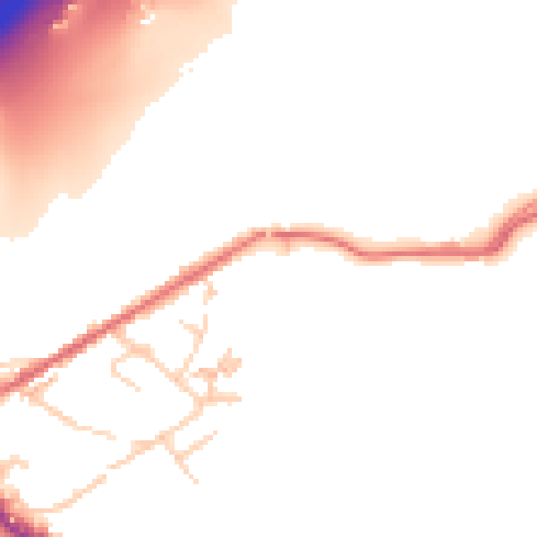 Daytime road noise heatmap for OL16 3AP