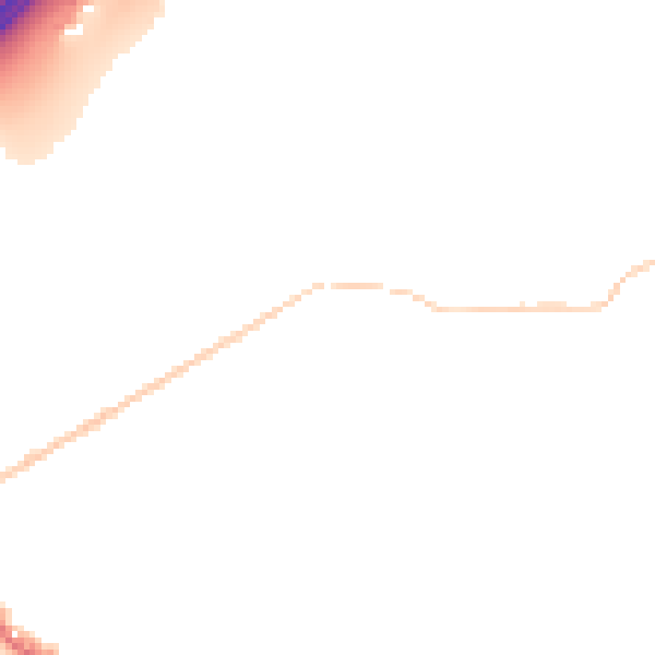 Night-time road noise heatmap for OL16 3AP