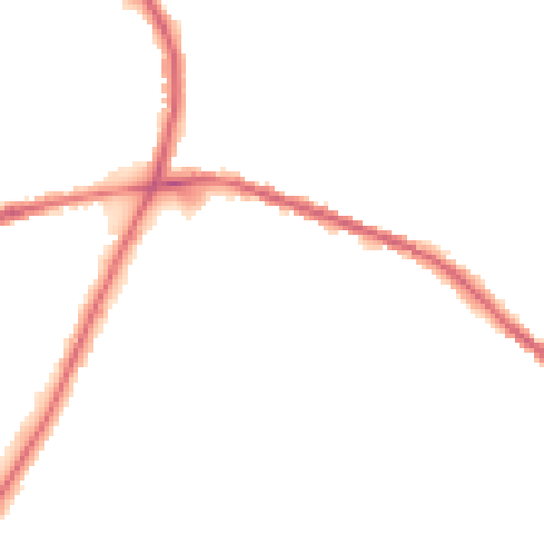 Night-time road noise heatmap for OL16 3BE