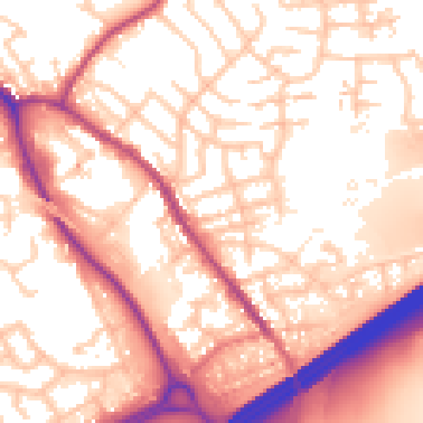 Daytime road noise heatmap for OL16 3DW