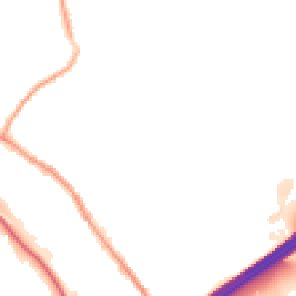 Night-time road noise heatmap for OL16 3DX