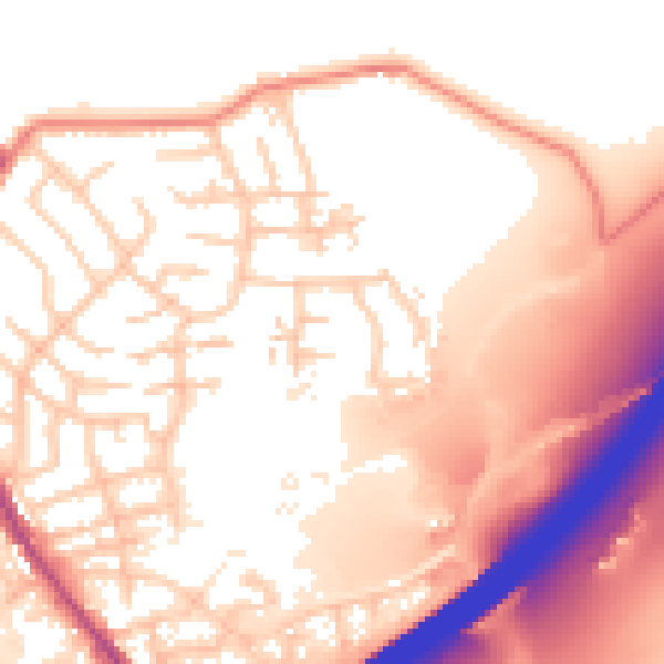 Daytime road noise heatmap for OL16 3EY