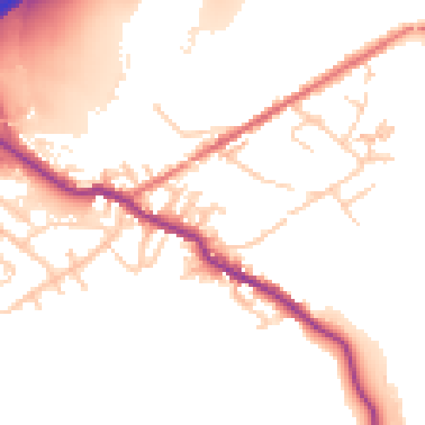 Daytime road noise heatmap for OL16 3FQ