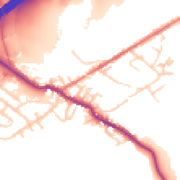 Daytime road noise heatmap for OL16 3FR