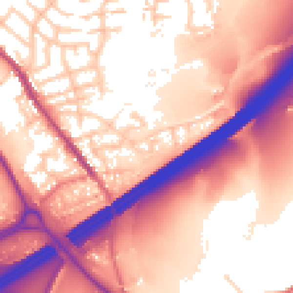 Daytime road noise heatmap for OL16 3HD