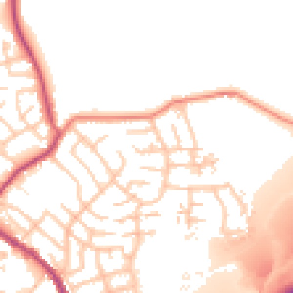 Daytime road noise heatmap for OL16 3HH