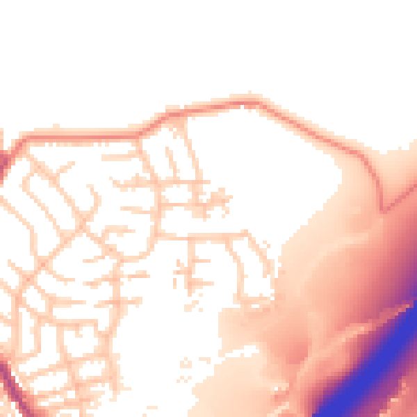 Daytime road noise heatmap for OL16 3HY