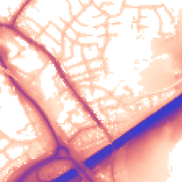 Daytime road noise heatmap for OL16 3NX
