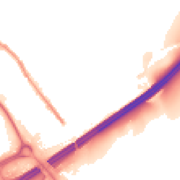 Night-time road noise heatmap for OL16 3PJ