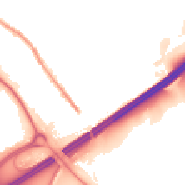 Night-time road noise heatmap for OL16 3PN