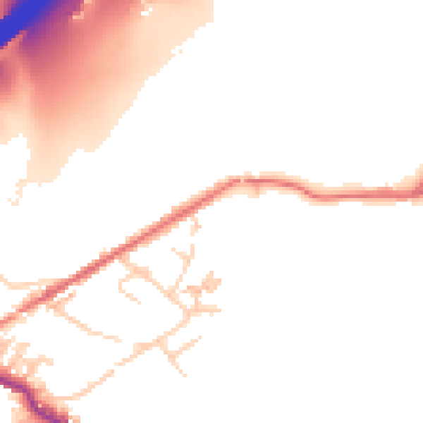 Daytime road noise heatmap for OL16 3QA