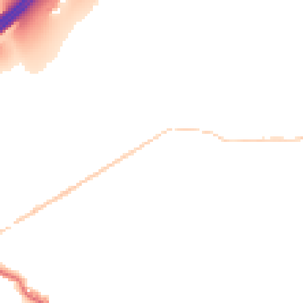 Night-time road noise heatmap for OL16 3QA