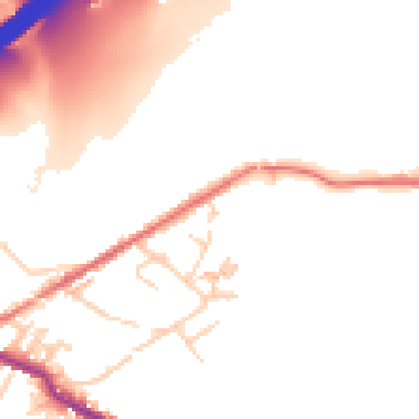 Daytime road noise heatmap for OL16 3QE