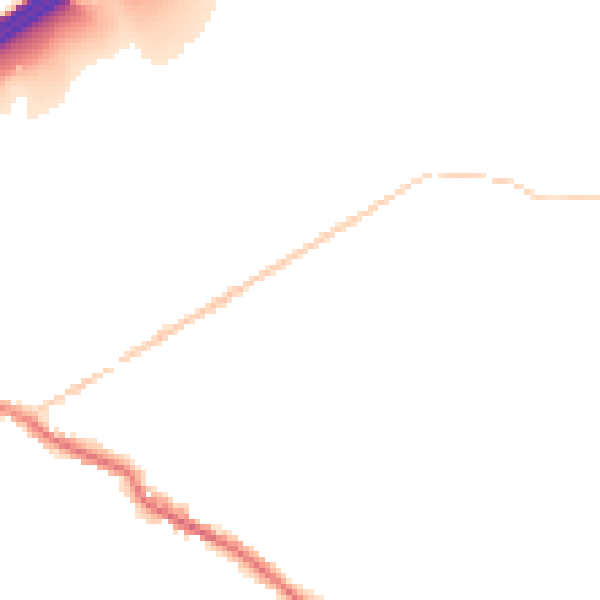 Night-time road noise heatmap for OL16 3RA