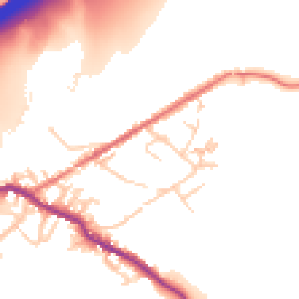 Daytime road noise heatmap for OL16 3RH