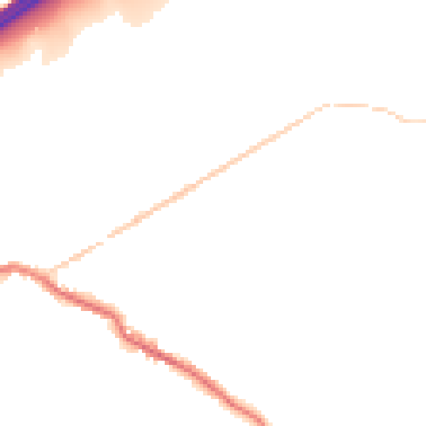 Night-time road noise heatmap for OL16 3RH