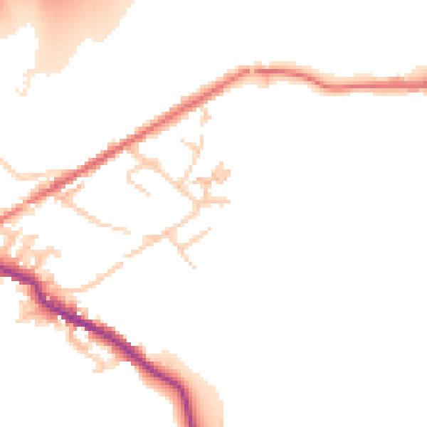 Daytime road noise heatmap for OL16 3RJ