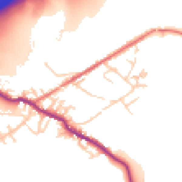 Daytime road noise heatmap for OL16 3RN