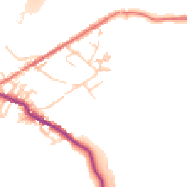 Daytime road noise heatmap for OL16 3RR