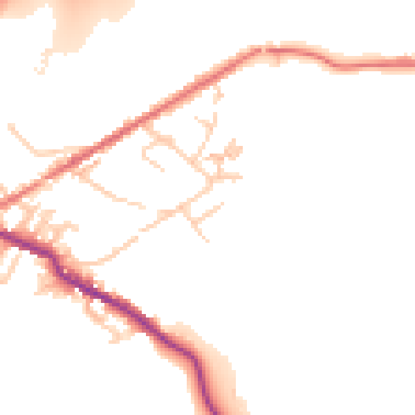 Daytime road noise heatmap for OL16 3RS