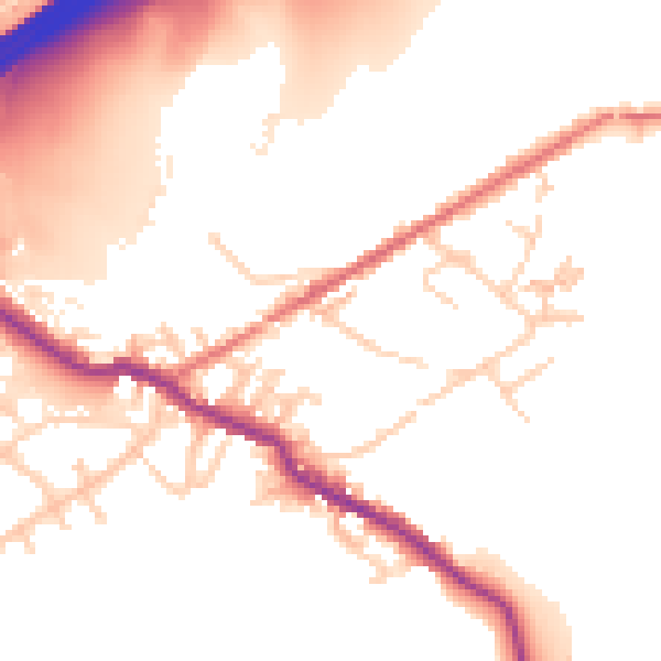Daytime road noise heatmap for OL16 3RW