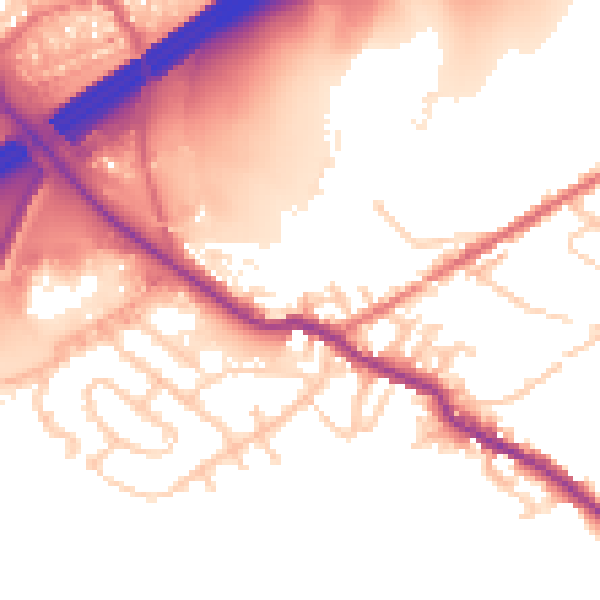 Daytime road noise heatmap for OL16 3SB