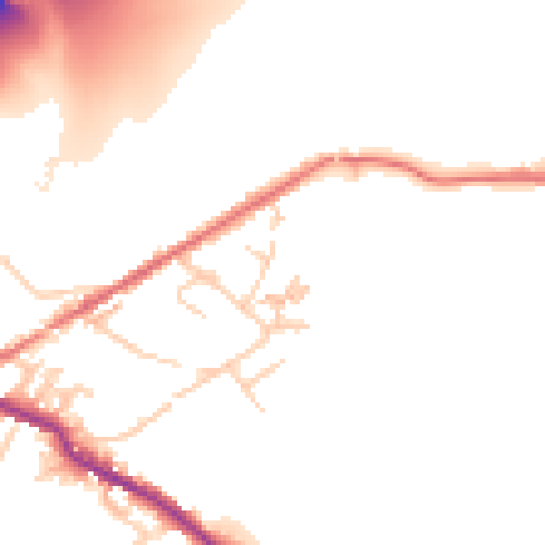 Daytime road noise heatmap for OL16 3SF