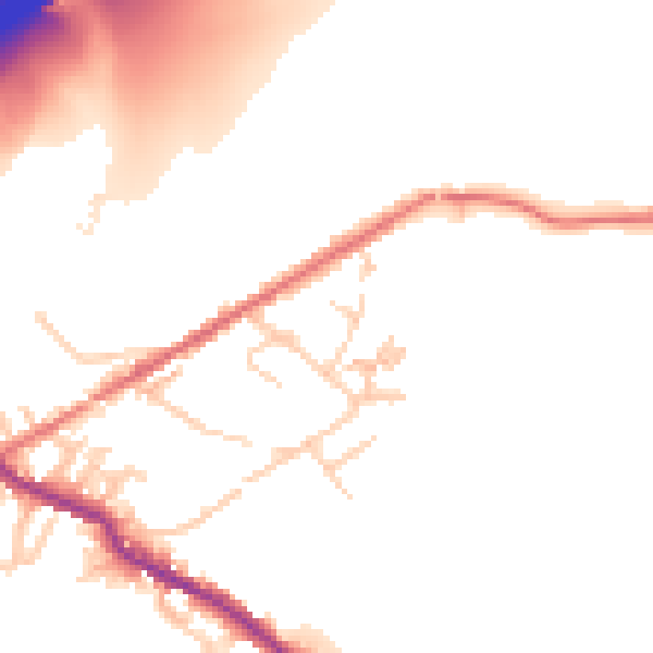 Daytime road noise heatmap for OL16 3SG