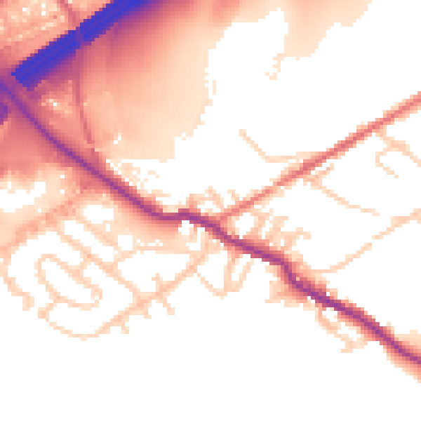 Daytime road noise heatmap for OL16 3SH