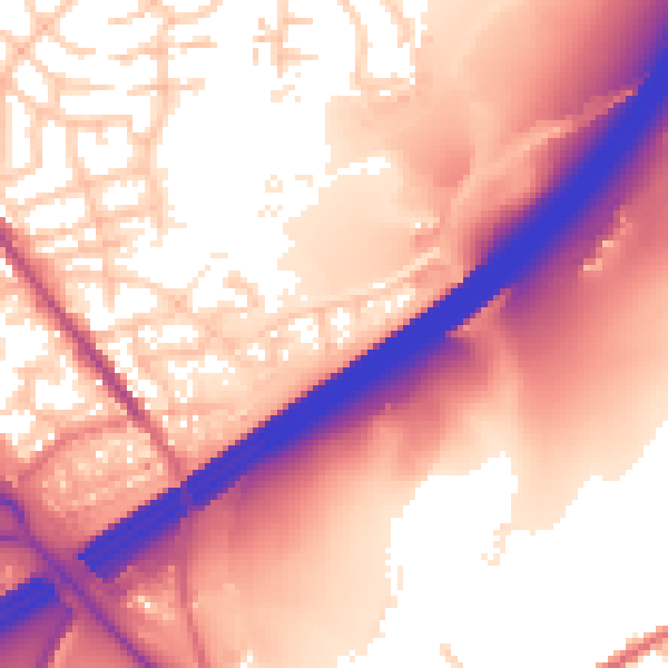 Daytime road noise heatmap for OL16 3TU