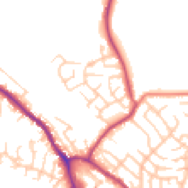 Daytime road noise heatmap for OL16 3UE